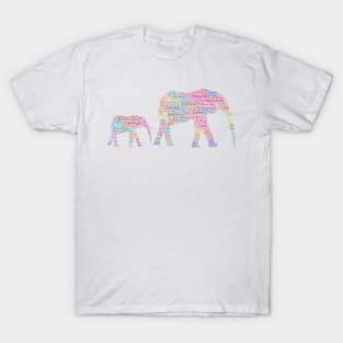 Elephant Animal Wildlife Text Word Cloud T-Shirt